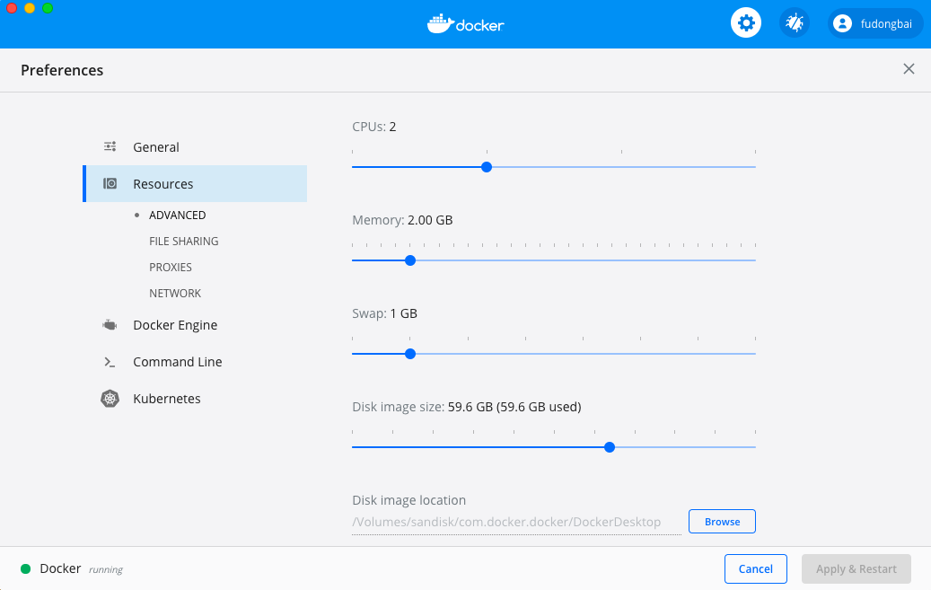 Docker Preferences