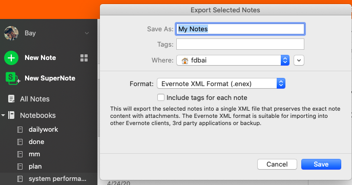 Export Notebook