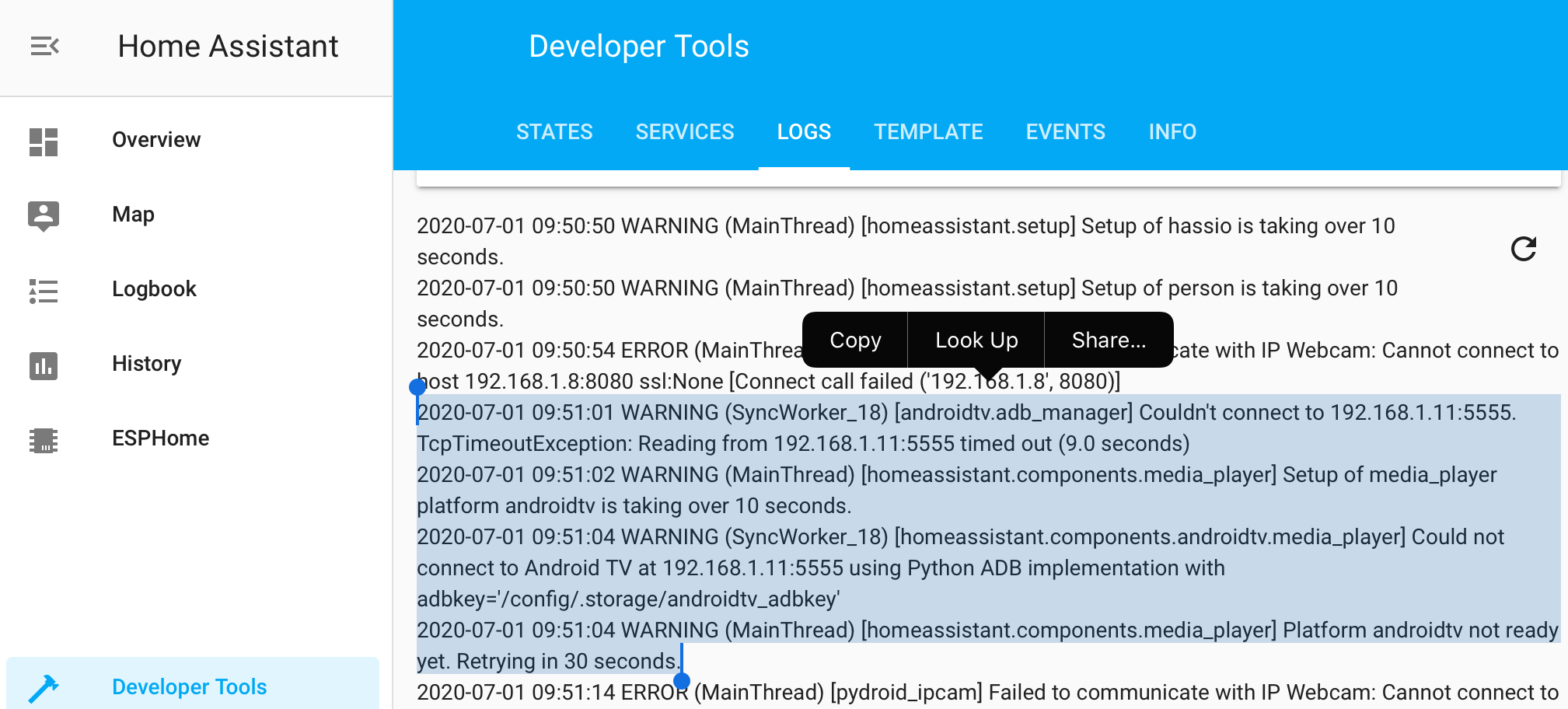 adb connection timeout