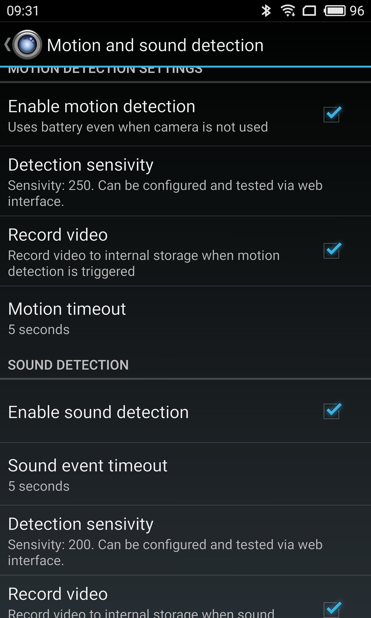 motion and sound detection