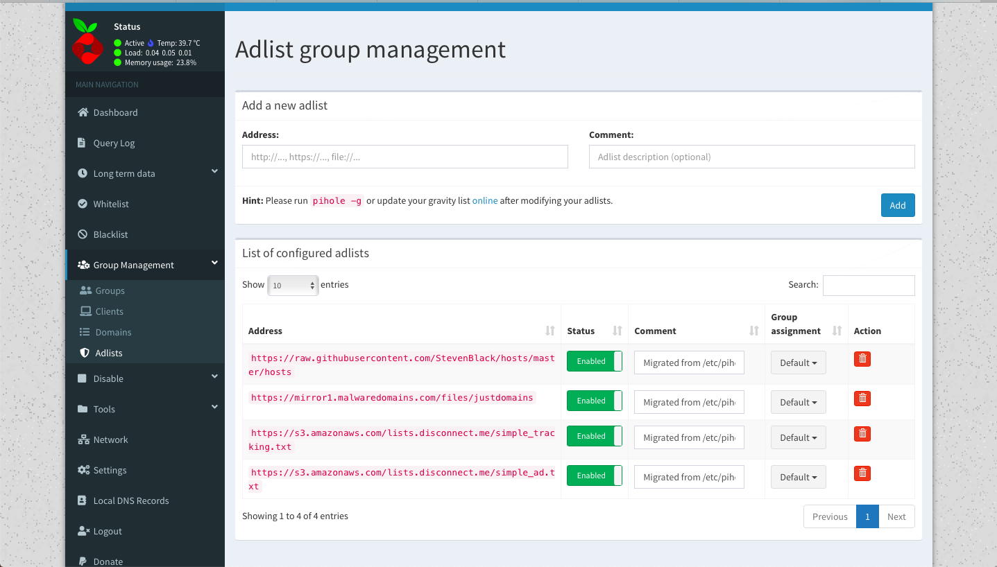 Adlist Management