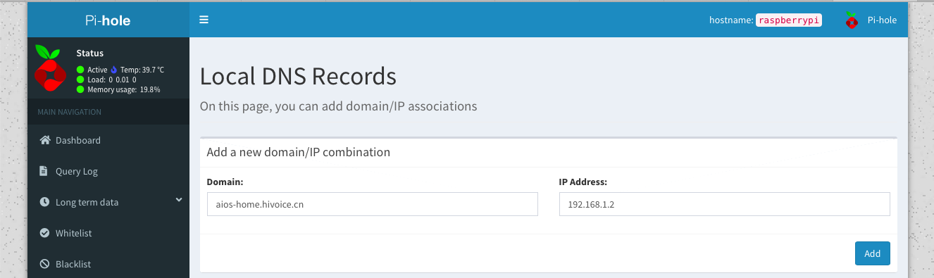 Pi-hole Local DNS Records