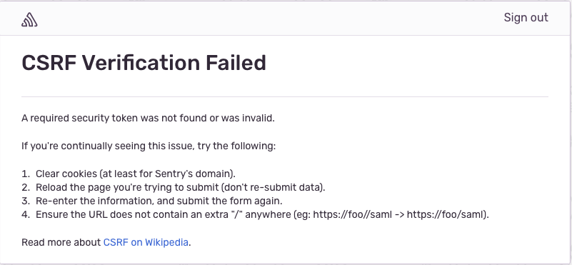 CSRF Verification Failed