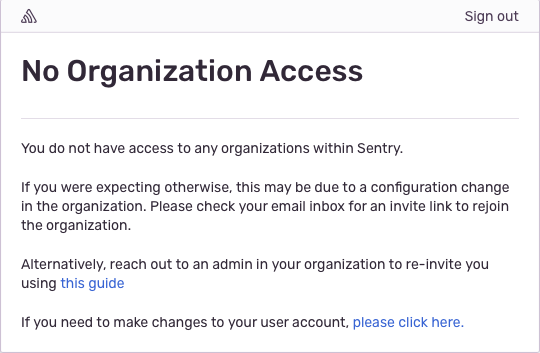 No Organization Access